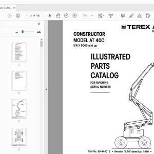 TEREX AERIALS MODEL AT40C CONSTRUCTOR ILLUSTRATED PARTS MANUAL - PDF
