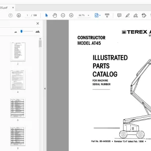 TEREX AERIALS MODEL AT45 CONSTRUCTOR ILLUSTRATED PARTS MANUAL - PDF