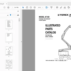 TEREX AERIALS MODEL AT60 FULL HYDRAULIC ILLUSTRATED PARTS MANUAL - PDF