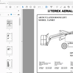 TEREX AERIALS MODEL TA50RT ARTICULATED BOOM LIFT OPERATOR'S MANUAL - PDF
