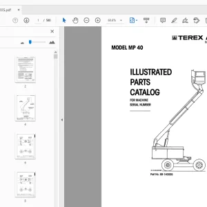 TEREX AERIALS MP 40 ILLUSTRATED PARTS MANUAL 89-140005 - PDF