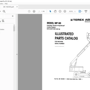 TEREX AERIALS MP 80 ILLUSTRATED PARTS MANUAL 89-180005 - PDF DOWNLOAD