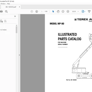 TEREX AERIALS MP 60 ILLUSTRATED PARTS MANUAL 89-160005 - PDF DOWNLOAD