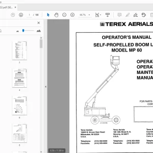 TEREX AERIALS MP 60 SELF-PROPELLED BOOM LIFT OPERATOR'S MANUAL - PDF