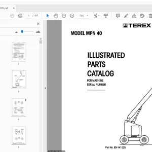 TEREX AERIALS MPH 40 ILLUSTRATED PARTS MANUAL 89-141005 - PDF