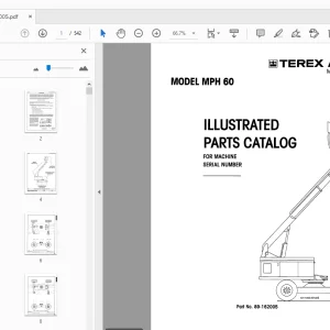 TEREX AERIALS MPH 60 ILLUSTRATED PARTS MANUAL 89-162005 - PDF