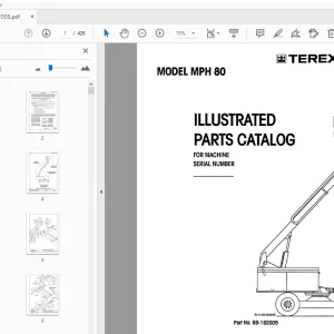 TEREX AERIALS MPH 80 ILLUSTRATED PARTS MANUAL 89-182005 - PDF