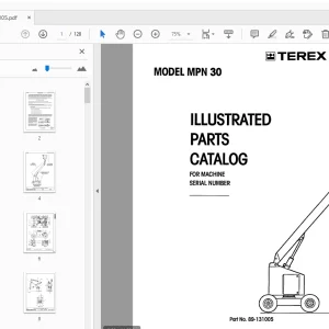 TEREX AERIALS MPN 30 ILLUSTRATED PARTS MANUAL 89-131005 - PDF