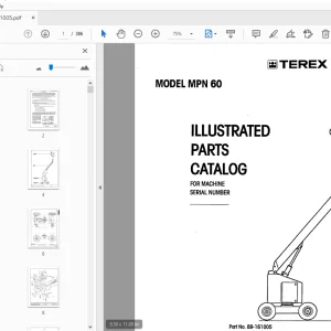 TEREX AERIALS MPN 60 ILLUSTRATED PARTS MANUAL 89-161005 - PDF
