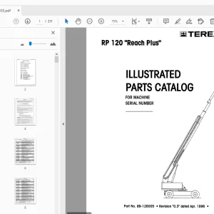 TEREX AERIALS RP 120 REACH PLUS ILLUSTRATED PARTS MANUAL 89-126005 - PDF