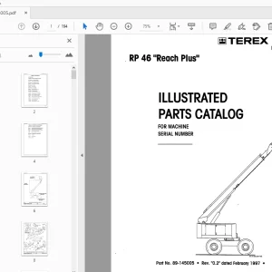 TEREX AERIALS RP 46 REACH PLUS ILLUSTRATED PARTS MANUAL 89-145005 - PDF