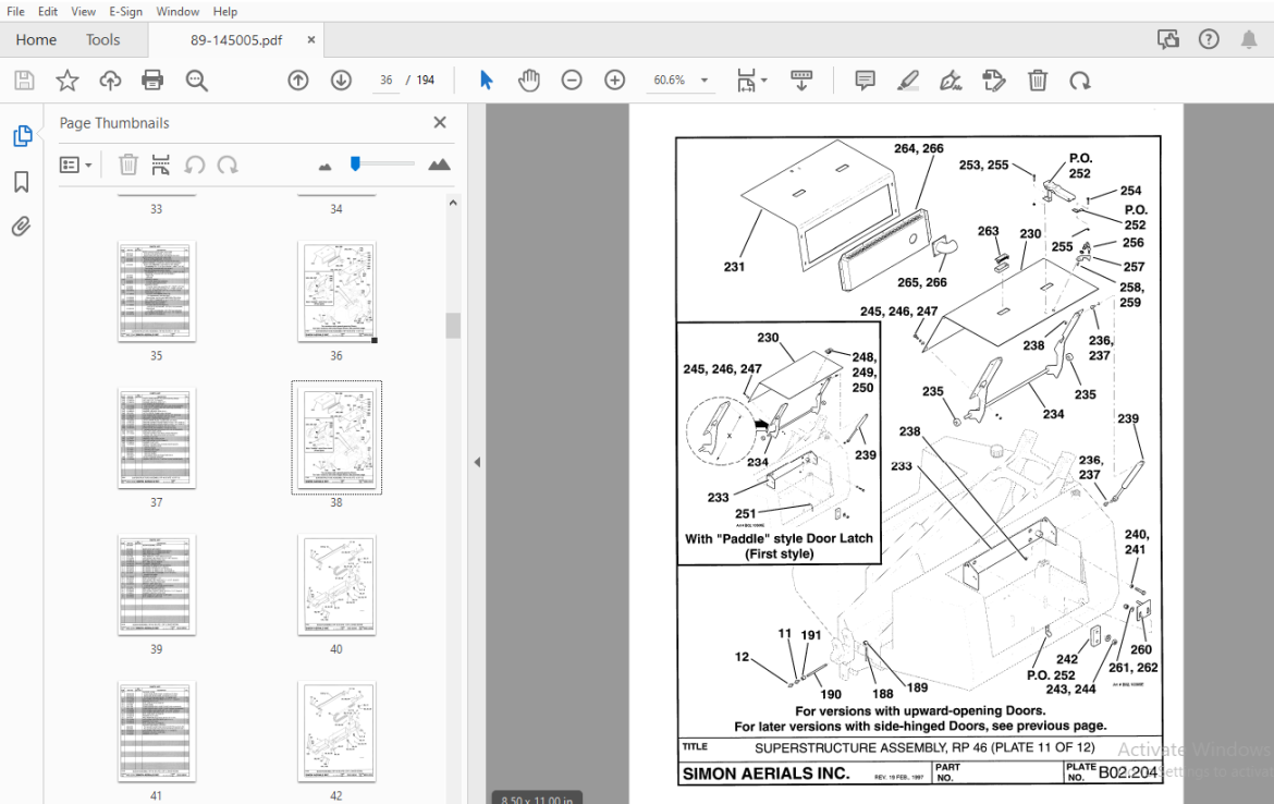 Terex Aerials Rp Reach Plus Illustrated Parts Manual Pdf