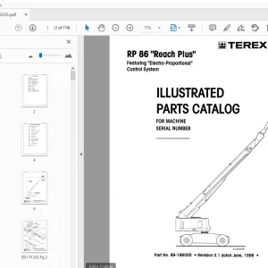 TEREX AERIALS RP 86 REACH PLUS ILLUSTRATED PARTS MANUAL - PDF DOWNLOAD