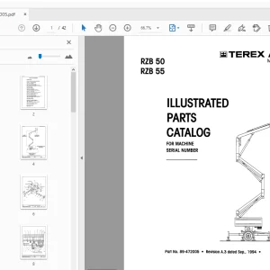 TEREX AERIALS RZB 50 RZB 55 ILLUSTRATED PARTS MANUAL 89-472005 - PDF
