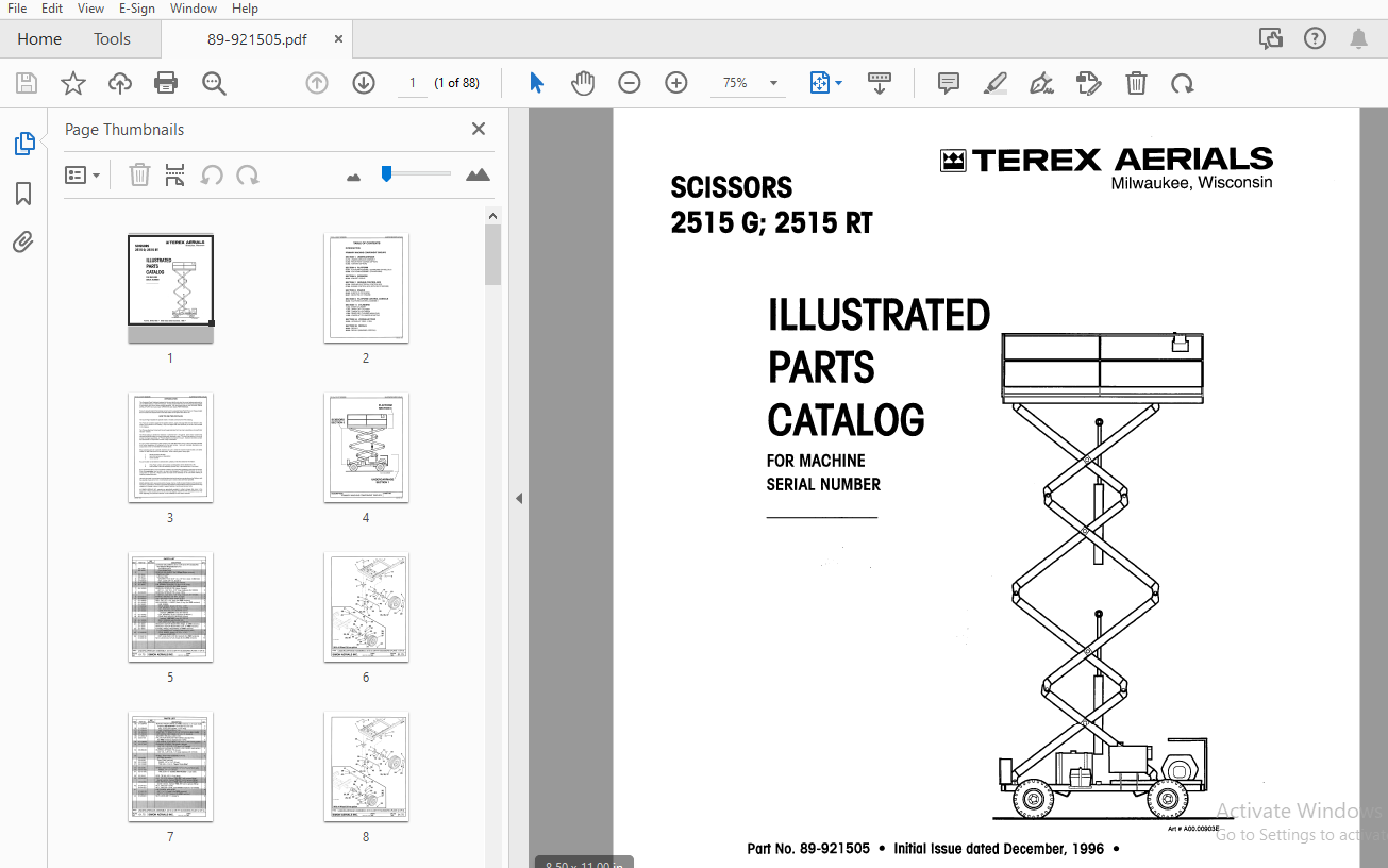 Terex Aerials Scissors G Rt Illustrated Parts Manual Pdf Heydownloads Manual