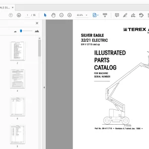 TEREX AERIALS SILVER EAGLE 32/21 ELECTRIC ILLUSTRATED PARTS MANUAL - PDF