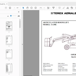 TEREX AERIALS TA50E ARTICULATED BOOM LIFT OPERATOR'S MANUAL - PDF
