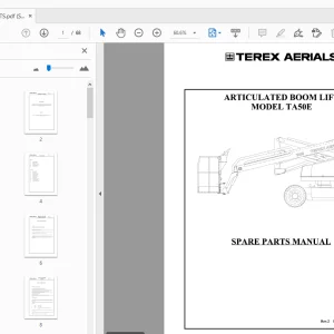TEREX AERIALS TA50E ARTICULATED BOOM LIFT SPARE PARTS MANUAL - PDF