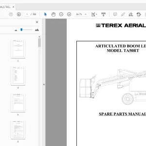 TEREX AERIALS TA50RT ARTICULATED BOOM LIFT SPARE PARTS MANUAL - PDF
