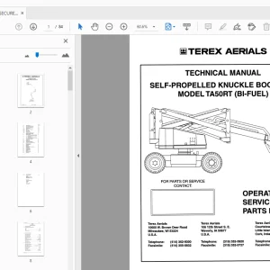 TEREX AERIALS TA50RT (BI-FUEL) OPERATION, SERVICE & PARTS MANUAL - PDF