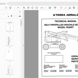 TEREX AERIALS TA50RT SELF-PROPELLED KNUCKLE BOOM LIFT TECHNICAL MANUAL - PDF