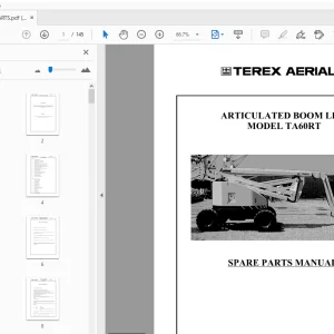 TEREX AERIALS TA60RT ARTICULATED BOOM LIFT PARTS MANUAL - PDF