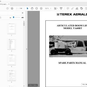 TEREX AERIALS TA60RT ARTICULATED BOOM LIFT SPARE PARTS MANUAL - PDF