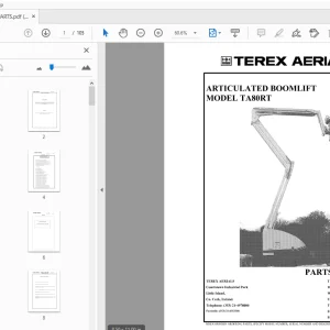 TEREX AERIALS TA80RT ARTICULATED BOOMLIFT PARTS MANUAL - PDF