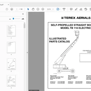 TEREX AERIALS TB 110 ELECTRIC SELF-PROPELLED STRAIGHT BOOM LIFT  PARTS MANUAL - PDF