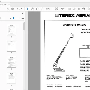 TEREX AERIALS TB100 TB110 BOOM LIFT OPERATOR'S MANUAL 17163 - PDF