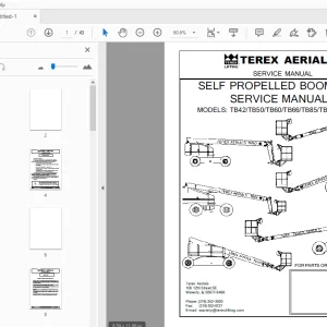 TEREX AERIALS TB42 TB50 TB60 TB66 TB85 TB100 TB110 SERVICE MANUAL - PDF