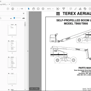 TEREX AERIALS TB60/TB66 SELF-PROPELLED BOOM LIFT PARTS MANUAL 17162 - PDF