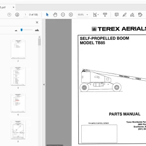 TEREX AERIALS TB85 SELF-PROPELLED BOOM PARTS MANUAL - PDF