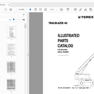 TEREX AERIALS TRAILBLAZER 40 ILLUSTRATED PARTS MANUAL 89-240005 - PDF