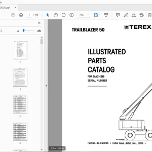 TEREX AERIALS TRAILBLAZER 50 ILLUSTRATED PARTS MANUAL 89-250005 - PDF