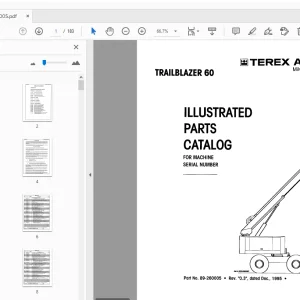 TEREX AERIALS TRAILBLAZER 60 ILLUSTRATED PARTS MANUAL - PDF