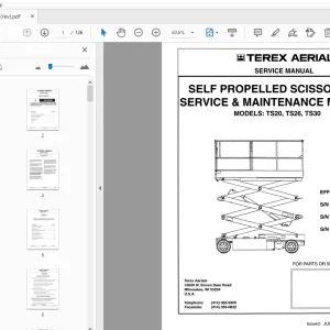 TEREX AERIALS TS20, TS26, TS30 SERVICE & MAINTENANCE MANUAL - PDF