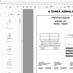 TEREX AERIALS TS30RT SCISSOR LIFT OPERATOR'S MANUAL 17249 - PDF