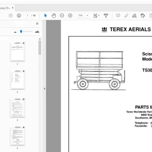TEREX AERIALS TS30RT SCISSOR LIFT PARTS MANUAL 12261-254 - PDF