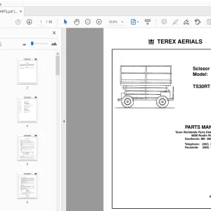 TEREX AERIALS TS30RT SCISSOR LIFT PARTS MANUAL - PDF DOWNLOAD