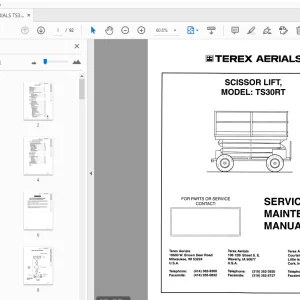 TEREX AERIALS TS30RT SCISSOR LIFT SERVICE & MAINTENANCE MANUAL - PDF