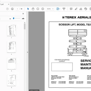 TEREX AERIALS TS37RT SCISSOR LIFT SERVICE & MAINTENANCE MANUAL - PDF