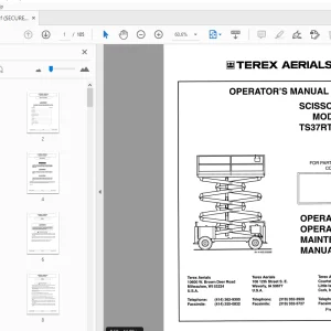 TEREX AERIALS TS37RT, TS46RT SCISSOR LIFT OPERATOR'S MANUAL 17244 - PDF