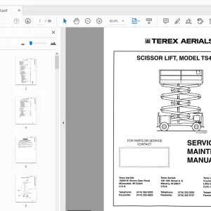 TEREX AERIALS TS46RT SCISSOR LIFT SERVICE & MAINTENANCE MANUAL - PDF