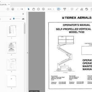 TEREX AERIALS TV20 SELF-PROPELLED VERTICAL LIFT OPERATOR'S MANUAL - PDF