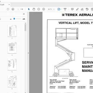 TEREX AERIALS TV20 VERTICAL LIFT SERVICE & MAINTENANCE MANUAL - PDF