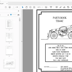 TEREX HANDERS TH644C PARTS MANUAL 234905 - PDF DOWNLOAD