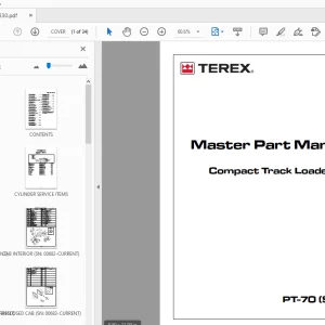 TEREX PT-70 (Sunbelt) Compact Track Loader Master Part Manual 2046-330 - PDF