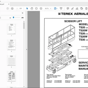 TEREX TS20 TS20W TS26 TS26W TS30 SCISSOR LIFT SERVICE & MAINTENANCE MANUAL - PDF