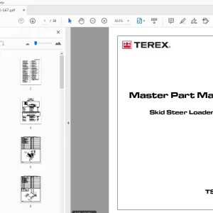 TEREX TSR50/60 Skid Steer Loader Master Part Manual 7000-567 - PDF